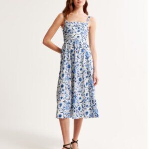 NEW TAGS A&F Emerson Poplin Wide Strap Midi Dress